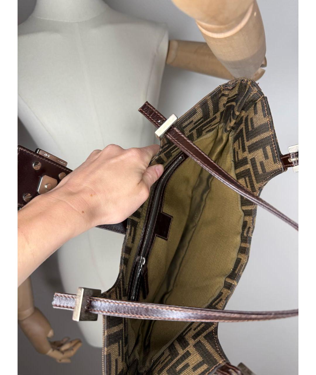 FENDI Коричневая сумка с короткими ручками, фото 7