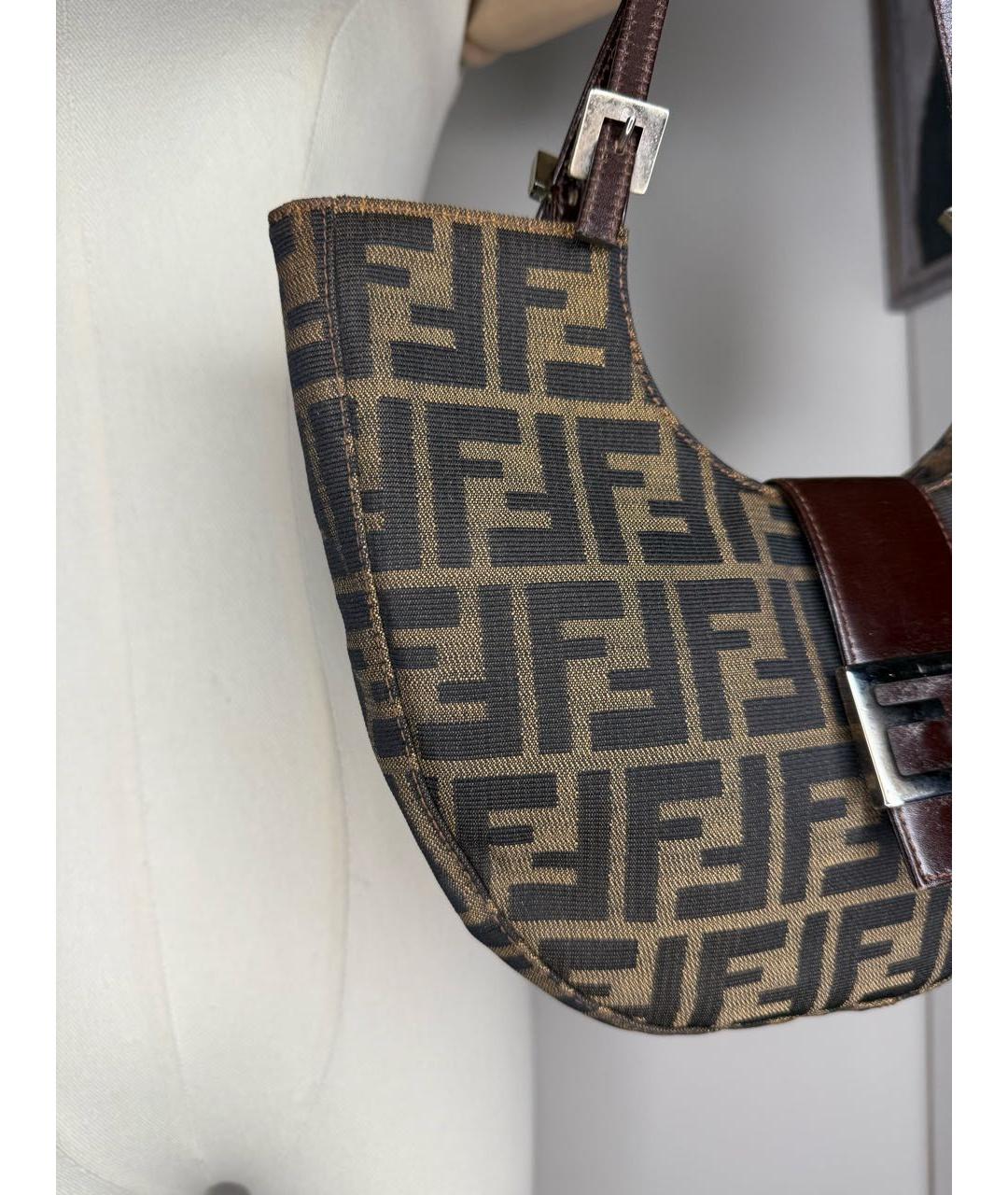 FENDI Коричневая сумка с короткими ручками, фото 4