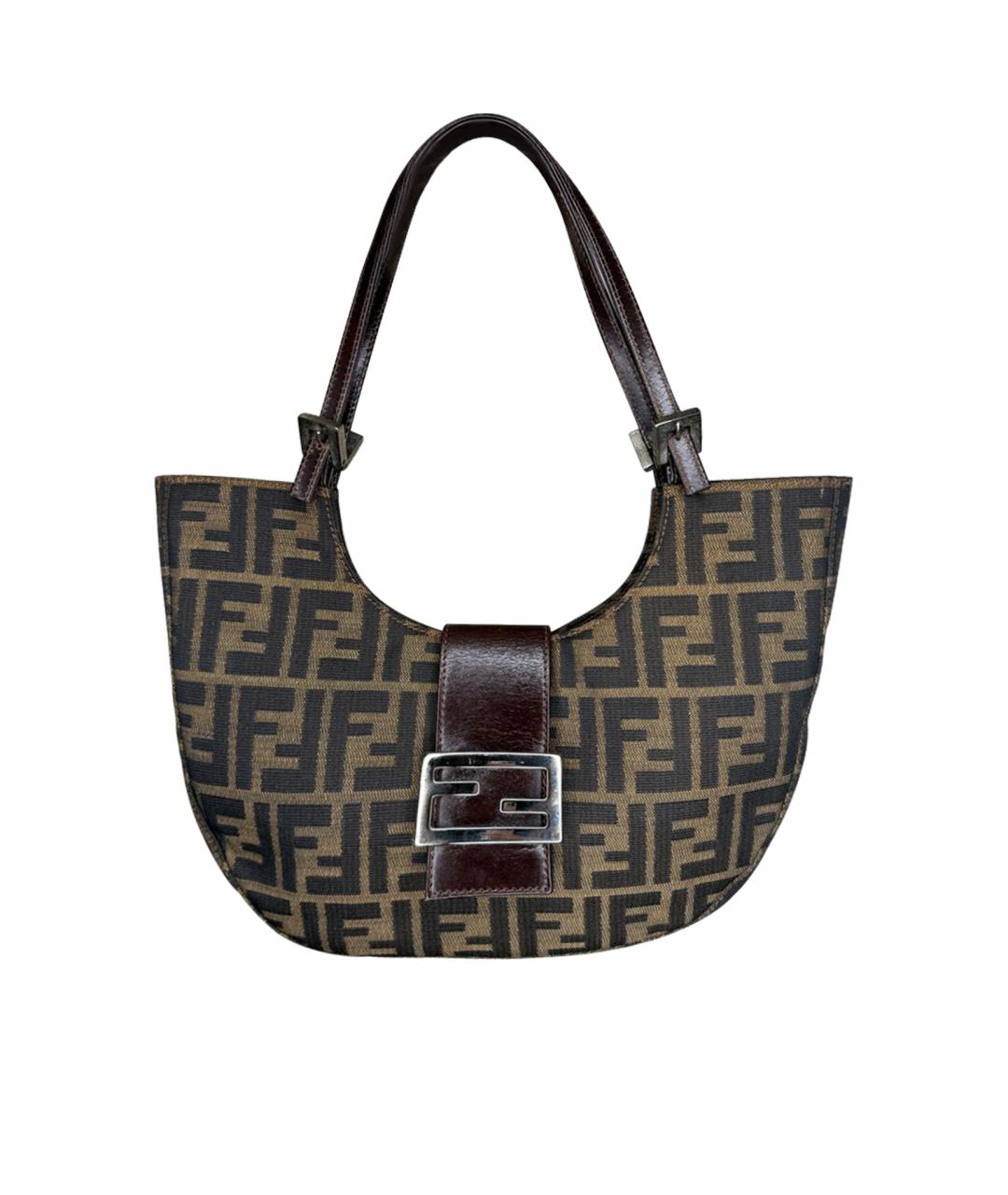 FENDI Коричневая сумка с короткими ручками, фото 1