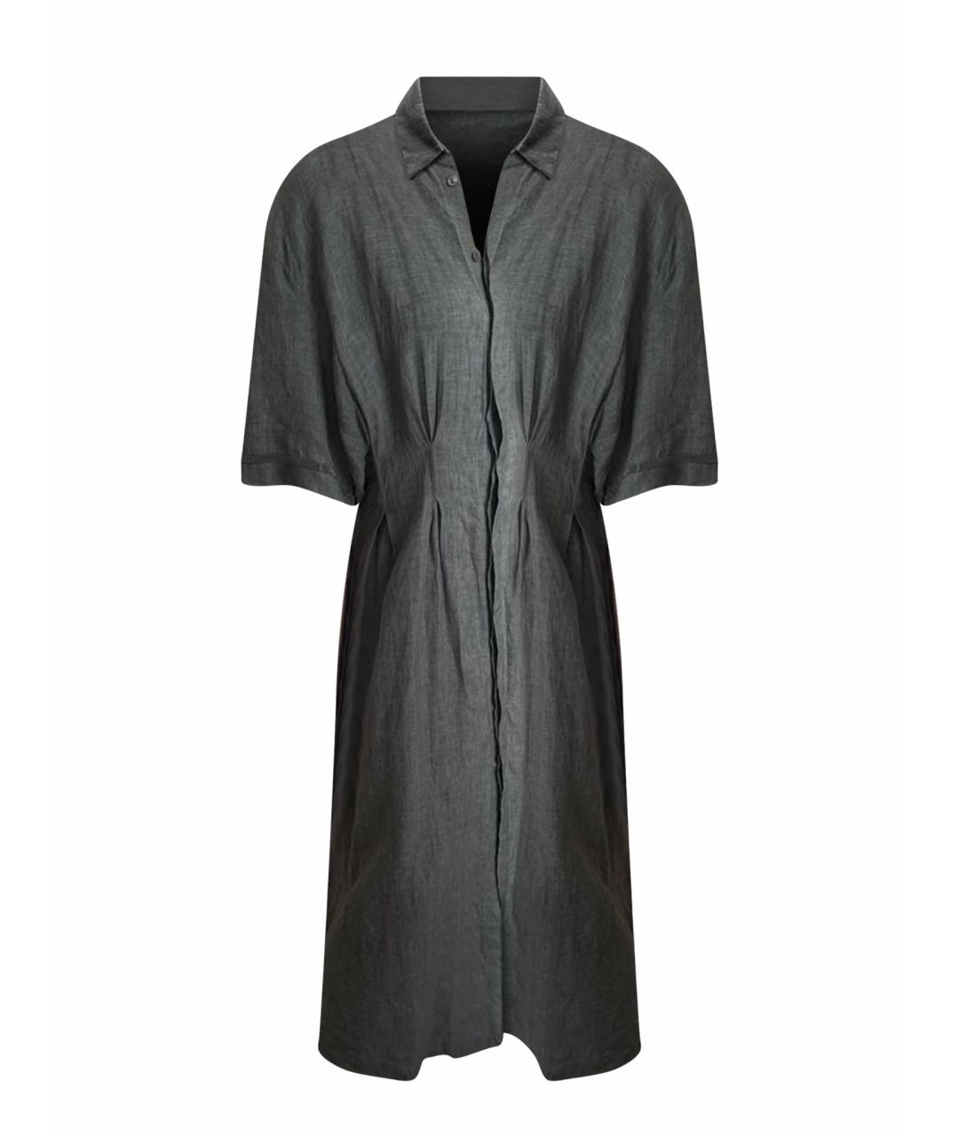 FABIANA FILIPPI Антрацитовое льняное повседневное платье, фото 1