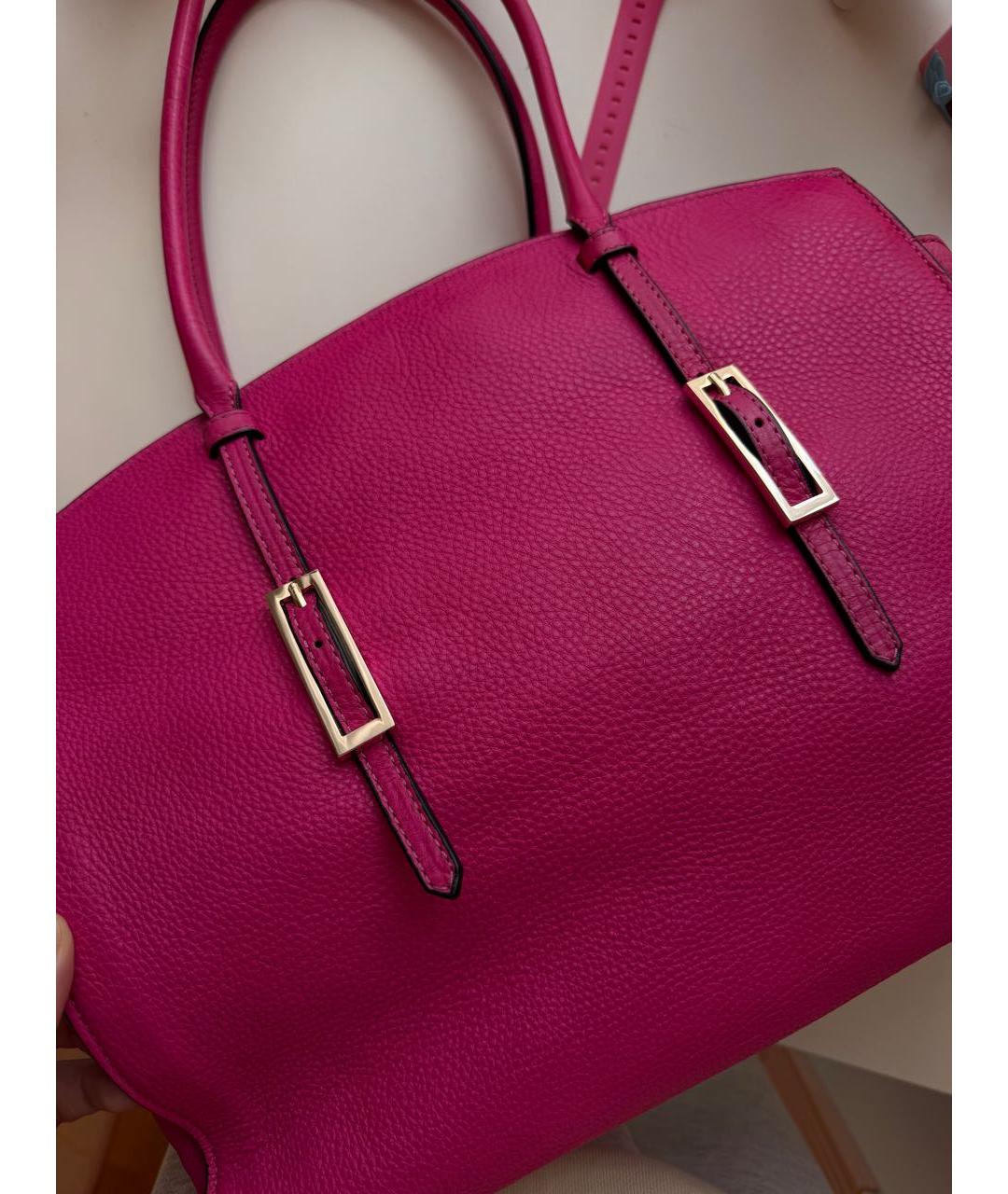 COCCINELLE Фуксия кожаная сумка тоут, фото 5