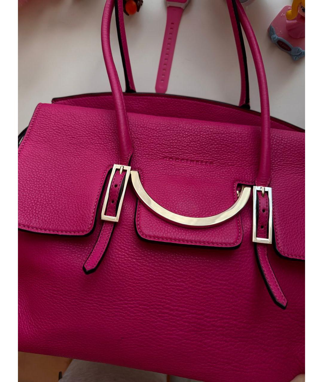 COCCINELLE Фуксия кожаная сумка тоут, фото 2