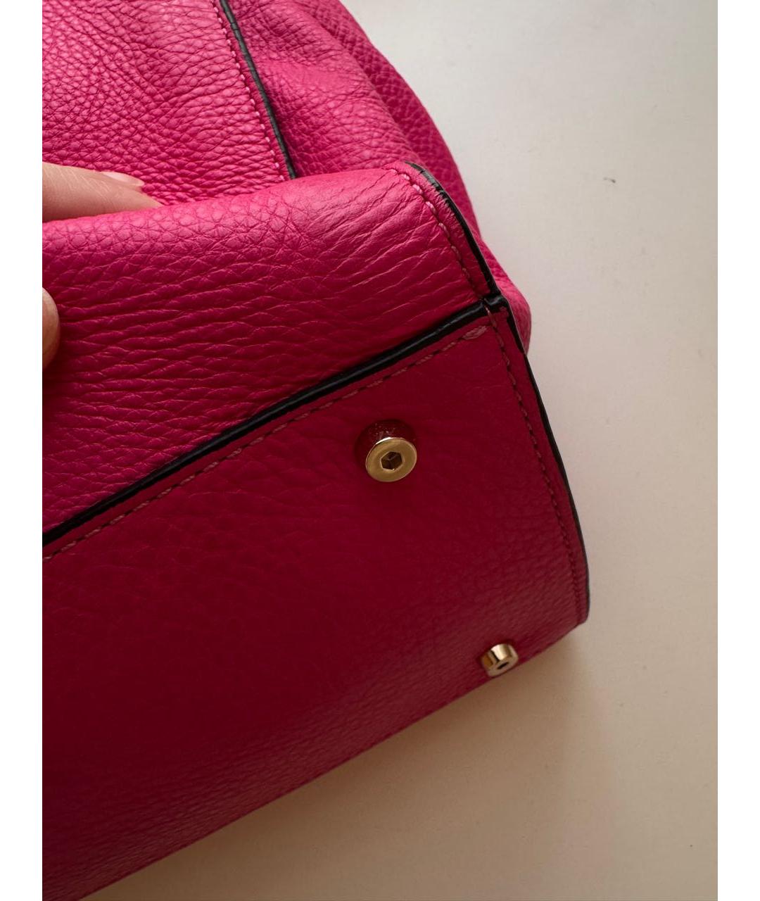 COCCINELLE Фуксия кожаная сумка тоут, фото 8