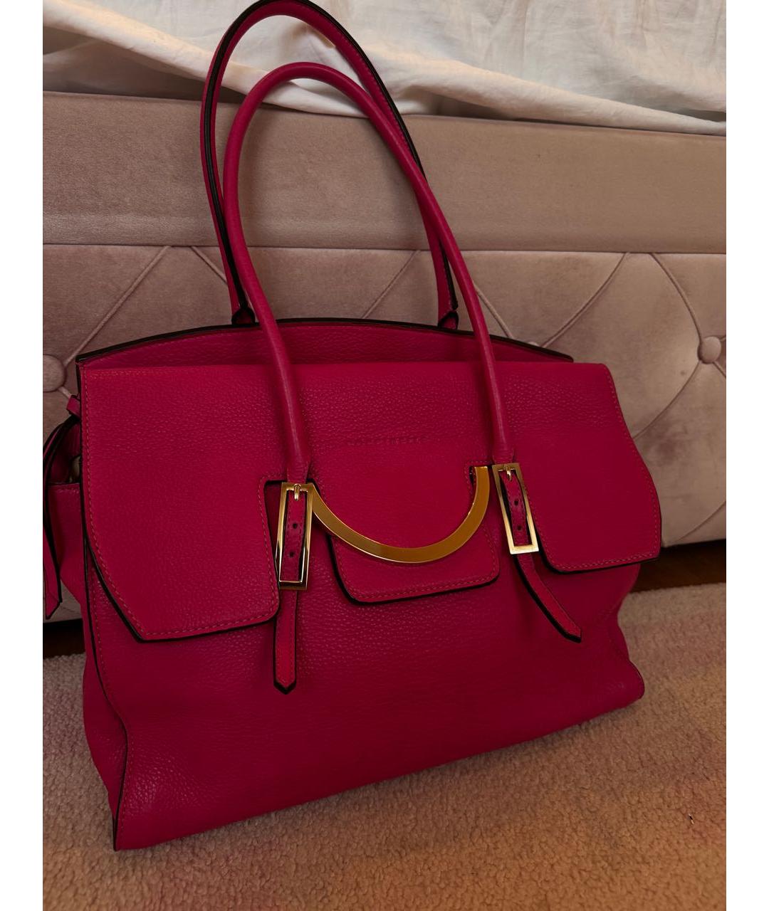 COCCINELLE Фуксия кожаная сумка тоут, фото 3