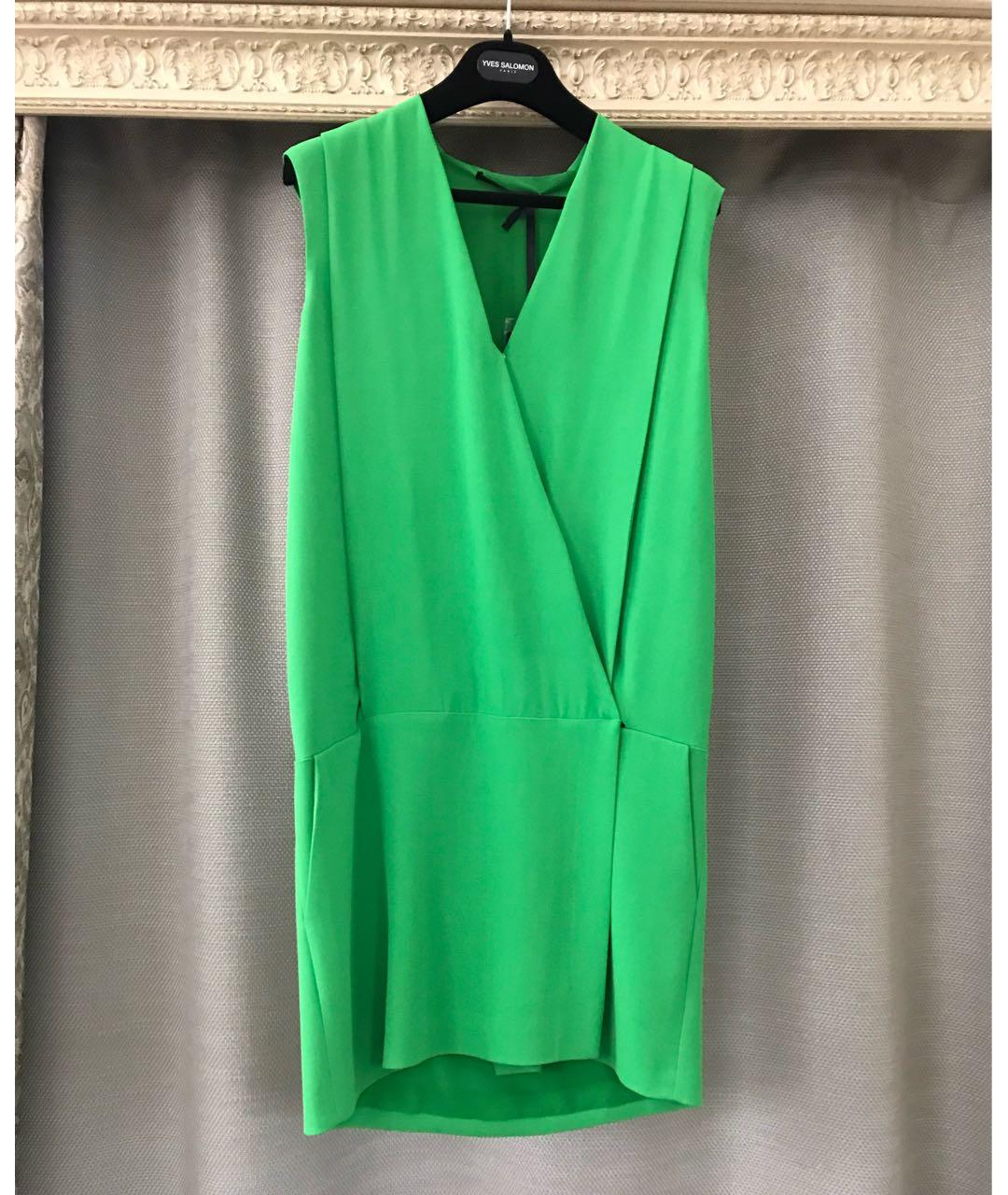 LES COPAINS Зеленые вискозное коктейльное платье, фото 5