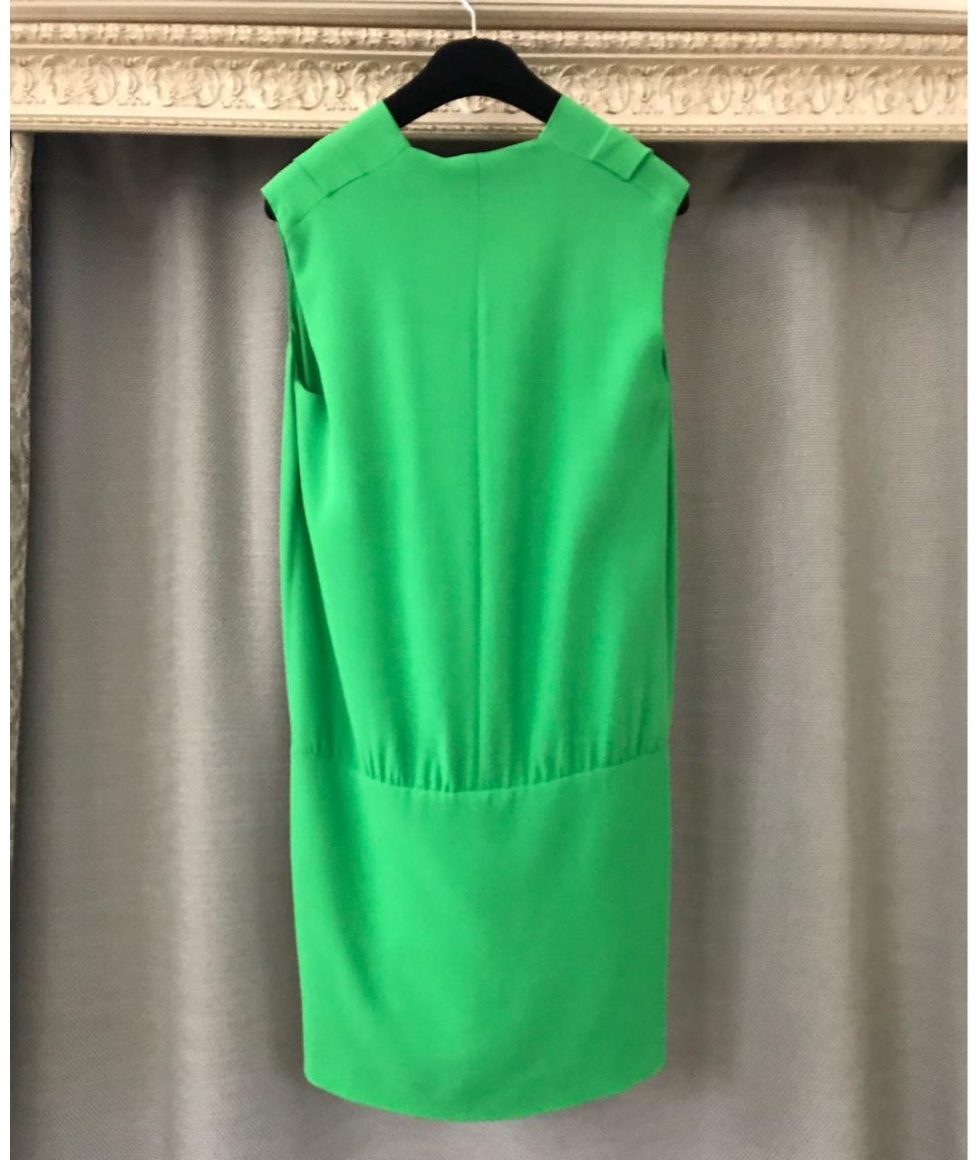 LES COPAINS Зеленые вискозное коктейльное платье, фото 7