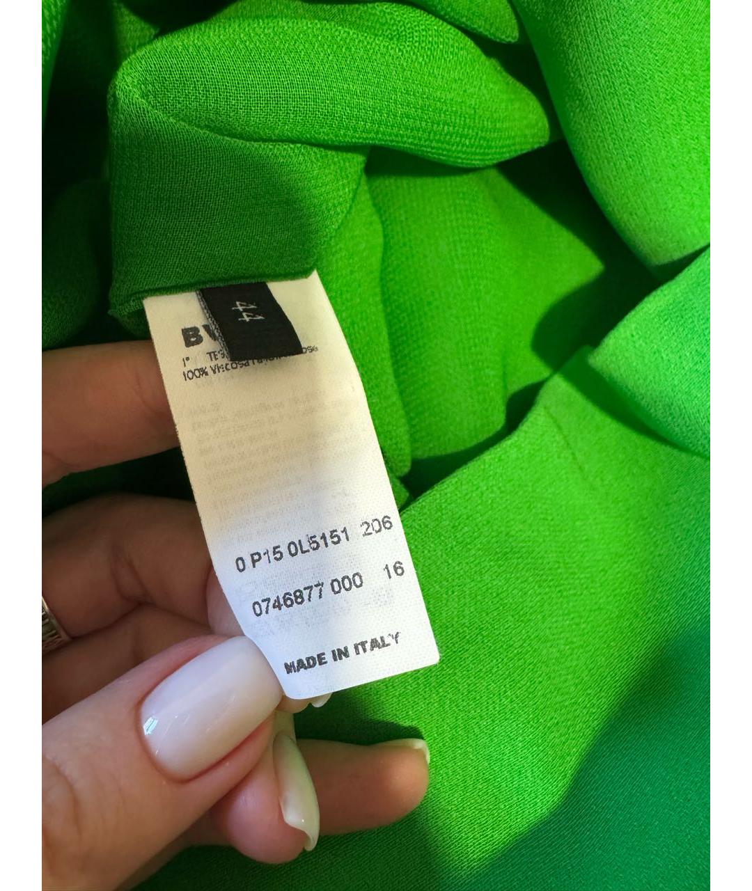 LES COPAINS Зеленые вискозное коктейльное платье, фото 2