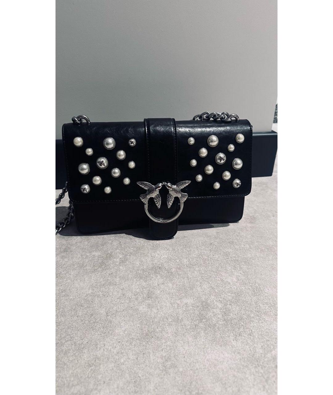 PINKO Черная кожаная сумка через плечо, фото 9