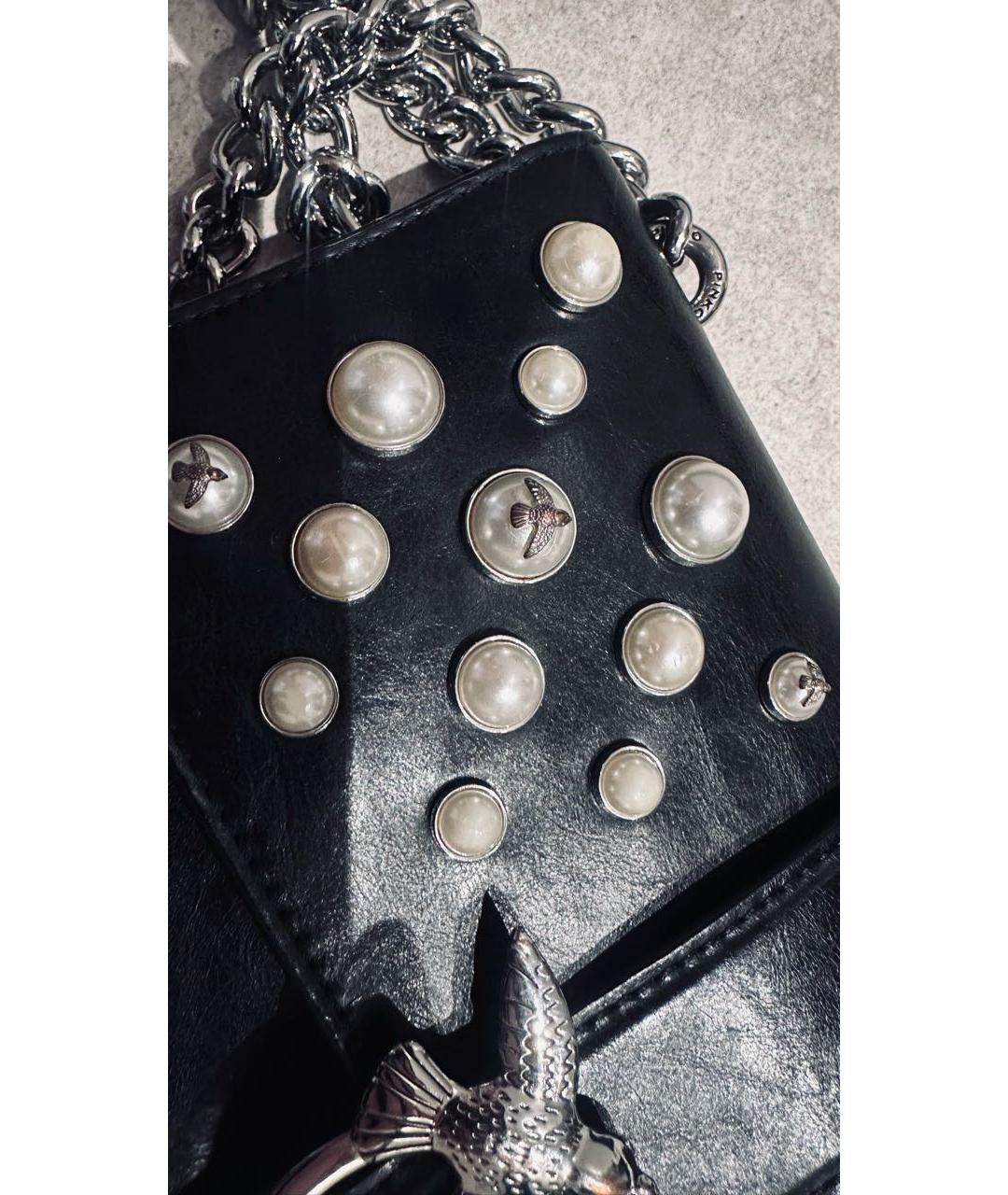PINKO Черная кожаная сумка через плечо, фото 7