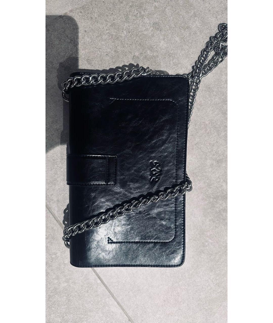 PINKO Черная кожаная сумка через плечо, фото 3