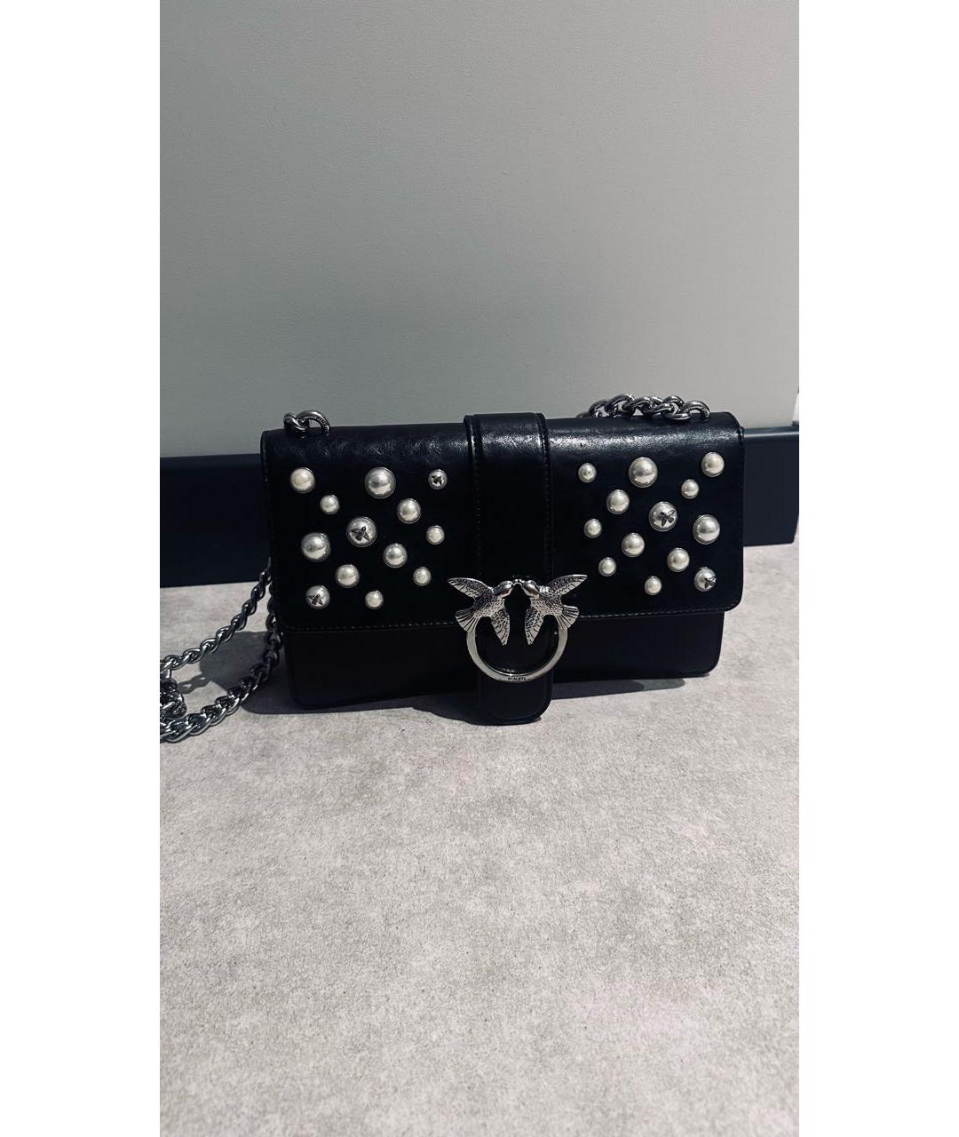 PINKO Черная кожаная сумка через плечо, фото 2