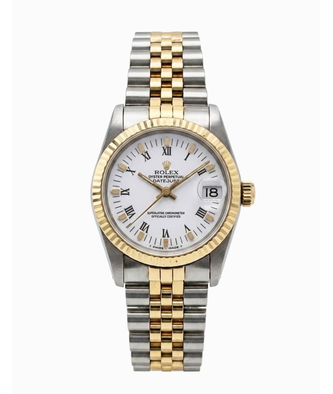 ROLEX Белые часы из желтого золота, фото 7