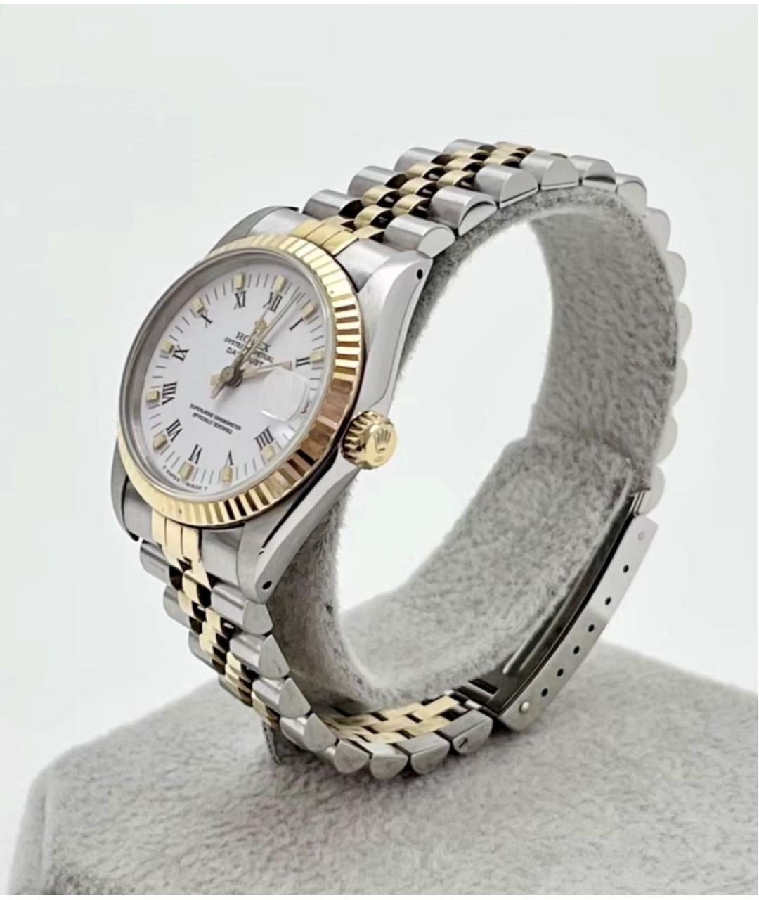 ROLEX Белые часы из желтого золота, фото 3