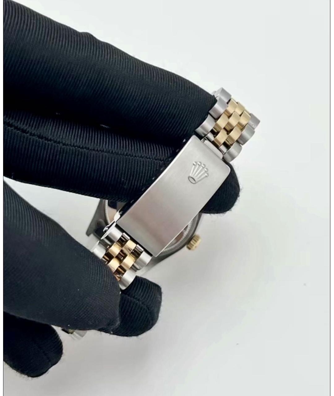 ROLEX Белые часы из желтого золота, фото 5