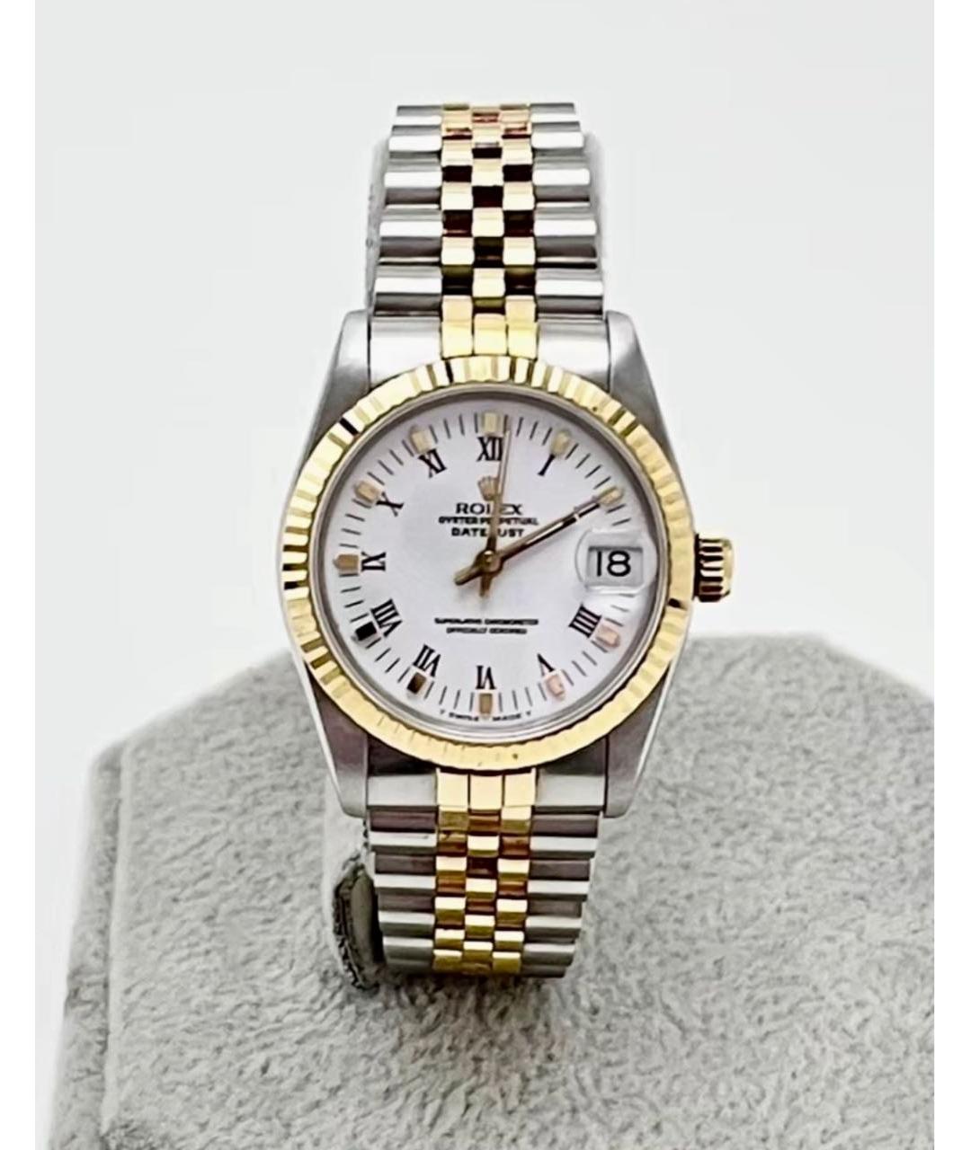 ROLEX Белые часы из желтого золота, фото 6