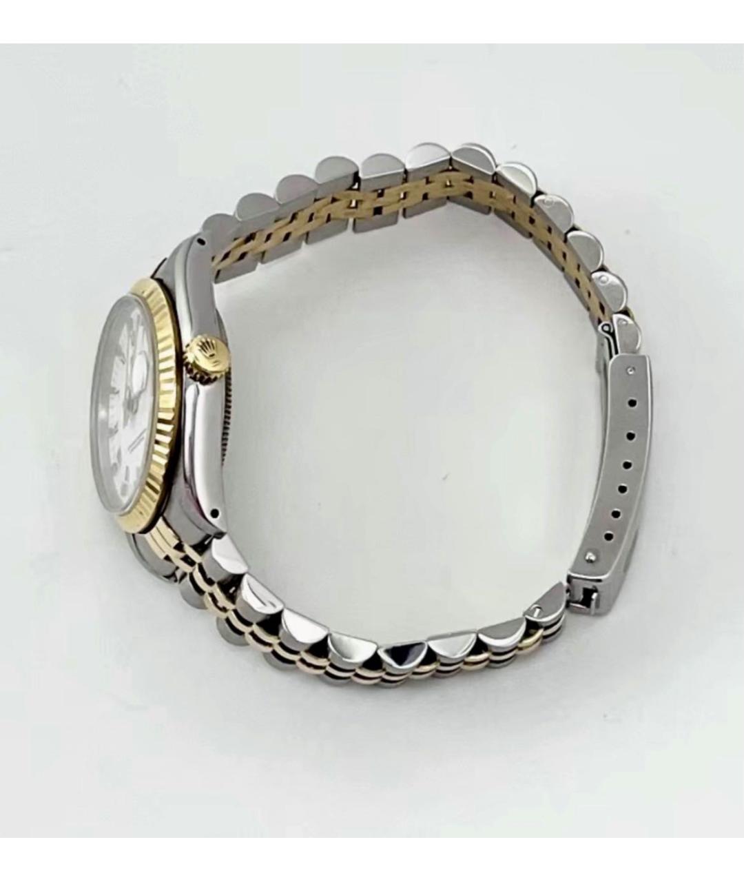 ROLEX Белые часы из желтого золота, фото 4