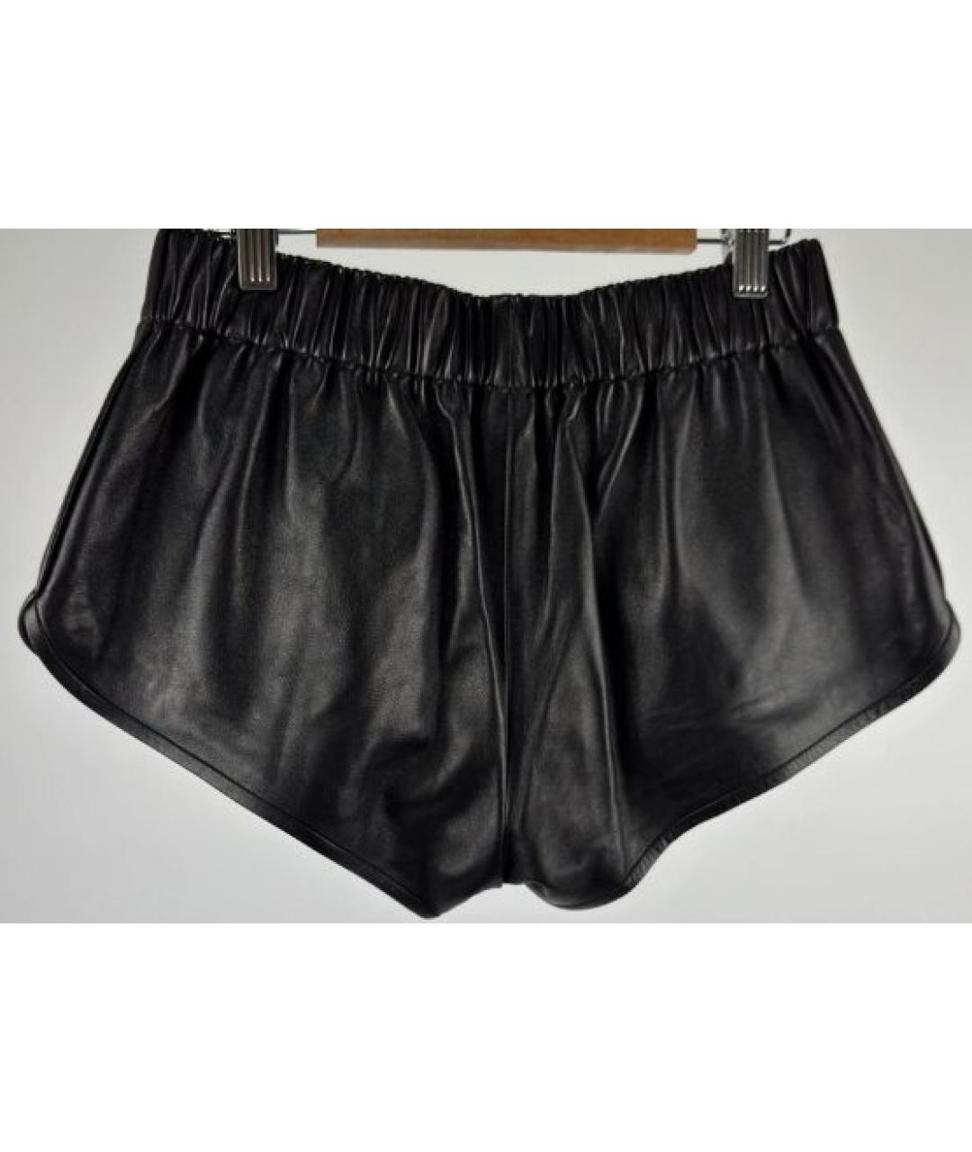SAINT LAURENT Черные кожаные шорты, фото 6