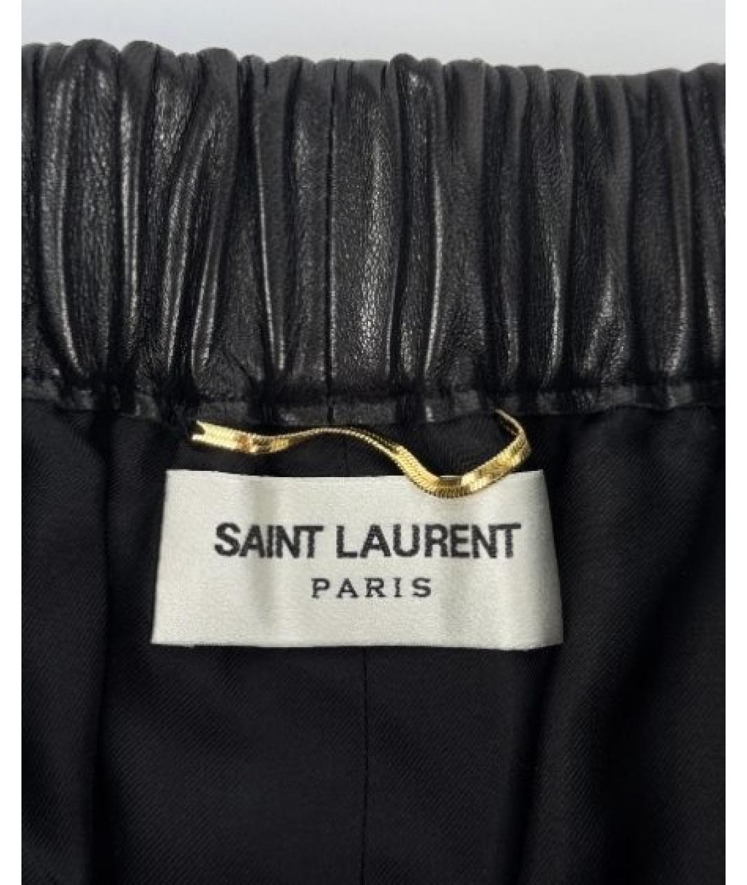 SAINT LAURENT Черные кожаные шорты, фото 8