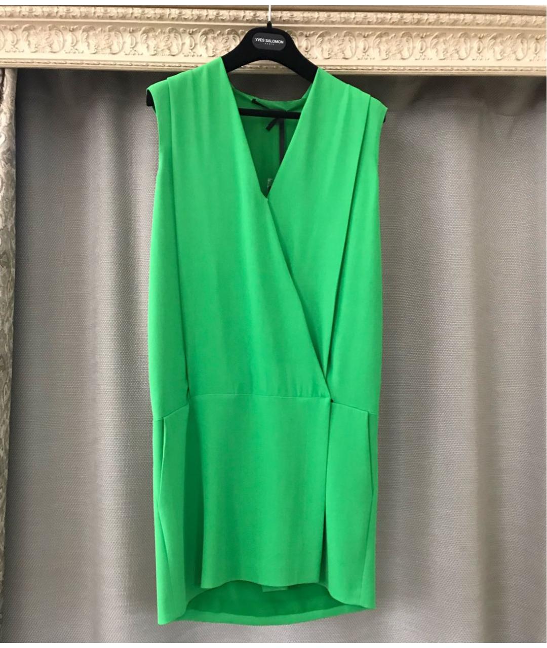 LES COPAINS Зеленые вискозное коктейльное платье, фото 5