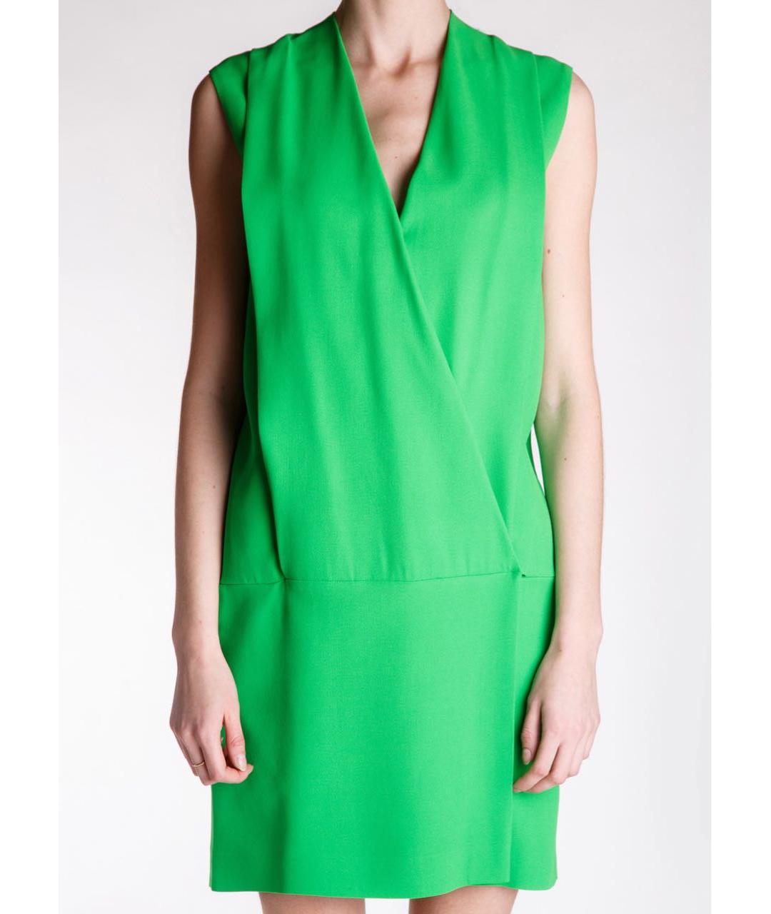 LES COPAINS Зеленые вискозное коктейльное платье, фото 4
