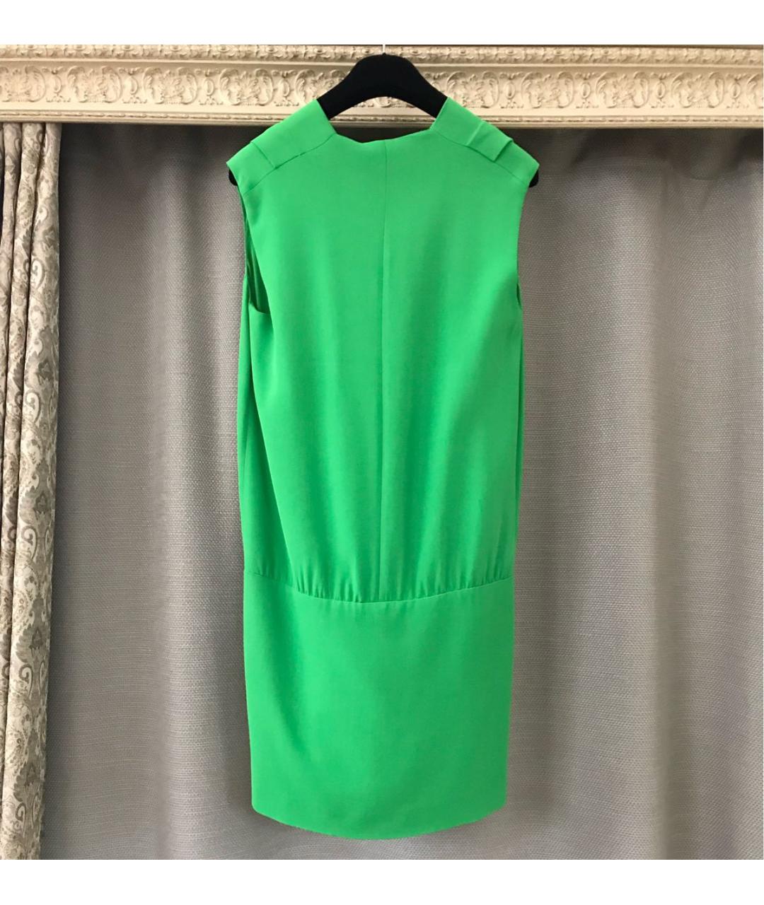 LES COPAINS Зеленые вискозное коктейльное платье, фото 7