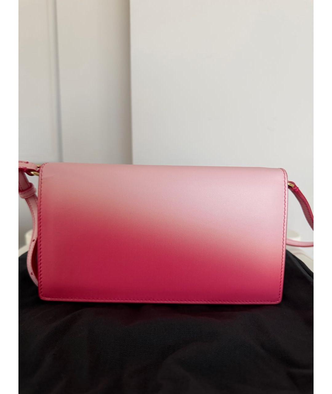 DOLCE&GABBANA Розовая кожаная сумка через плечо, фото 2