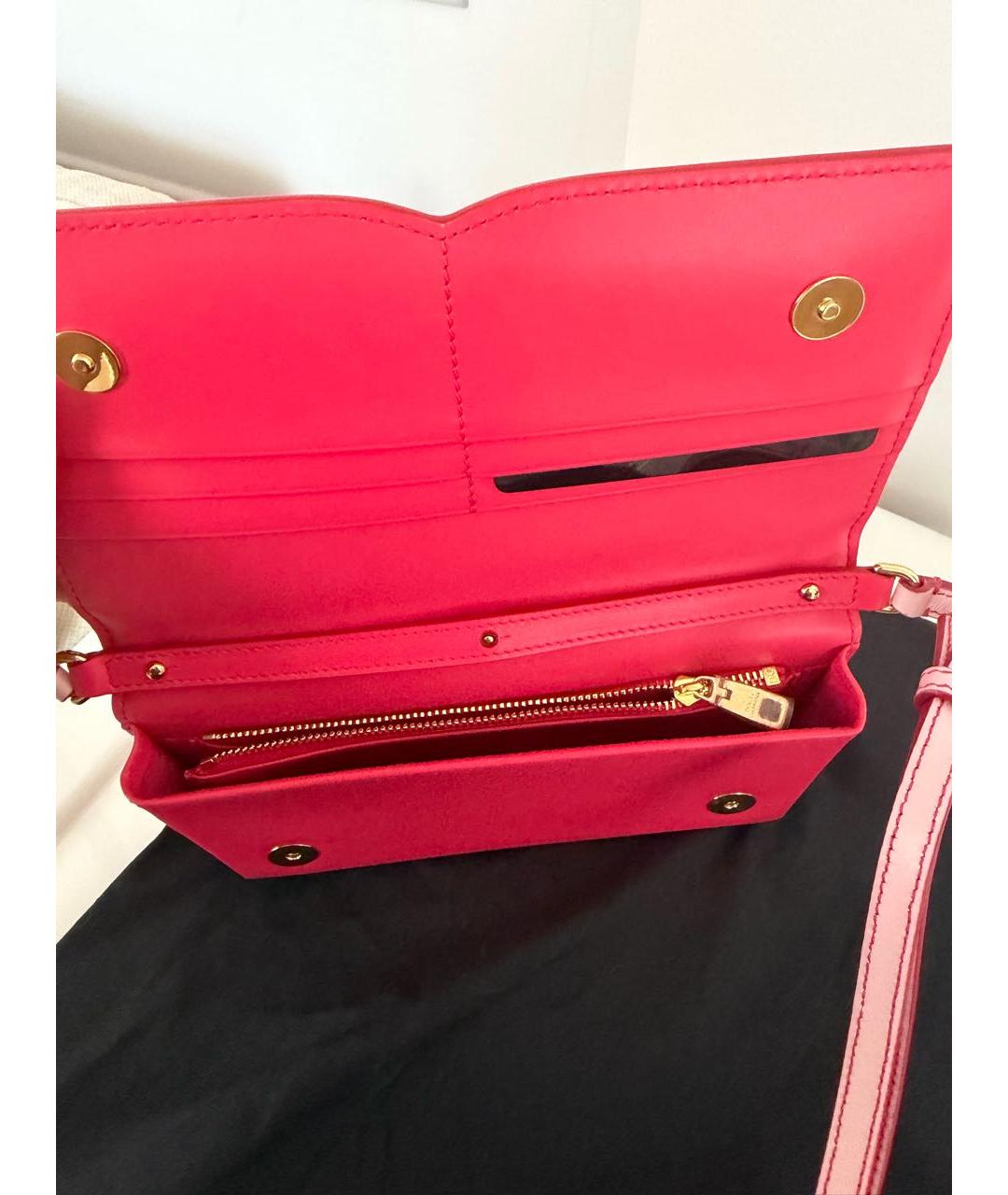 DOLCE&GABBANA Розовая кожаная сумка через плечо, фото 4