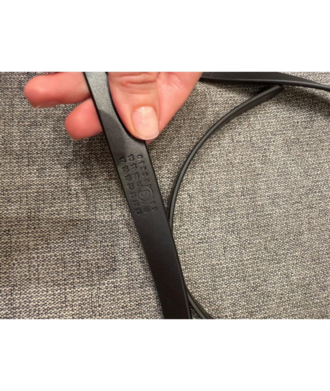 MM6 MAISON MARGIELA Черный кожаный ремень, фото 3