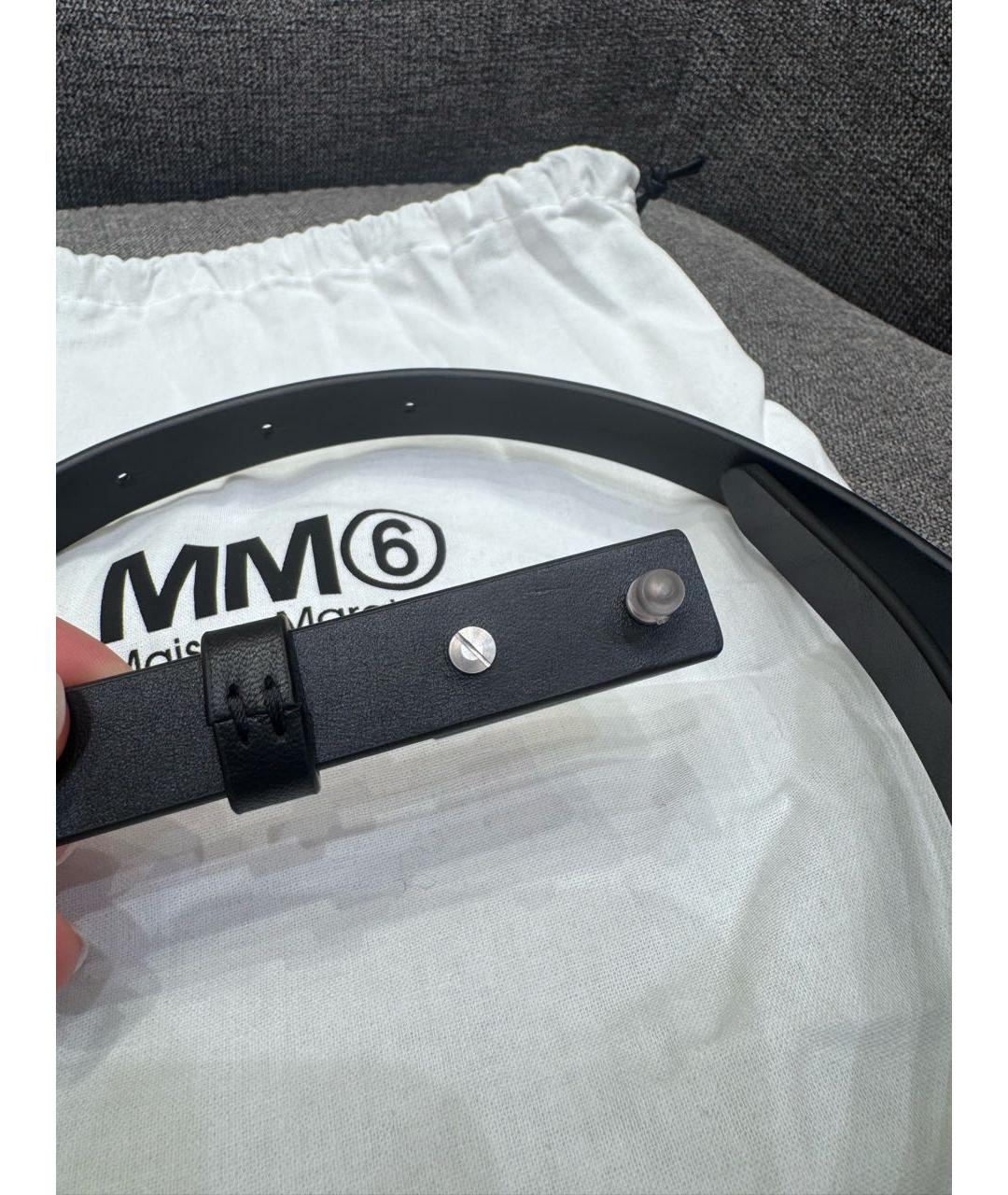 MM6 MAISON MARGIELA Черный кожаный ремень, фото 2