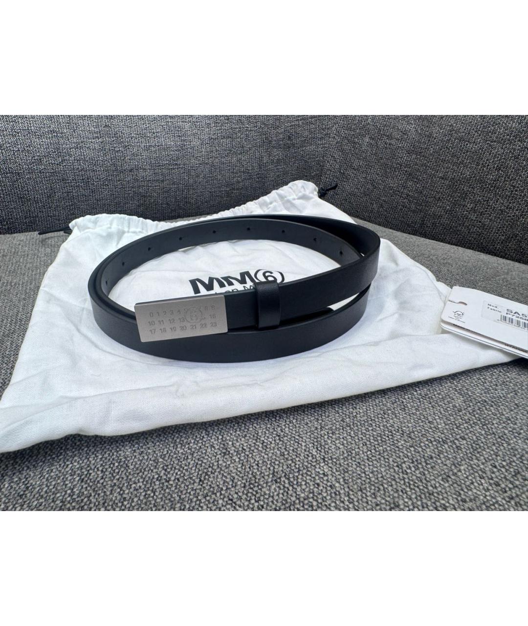 MM6 MAISON MARGIELA Черный кожаный ремень, фото 5