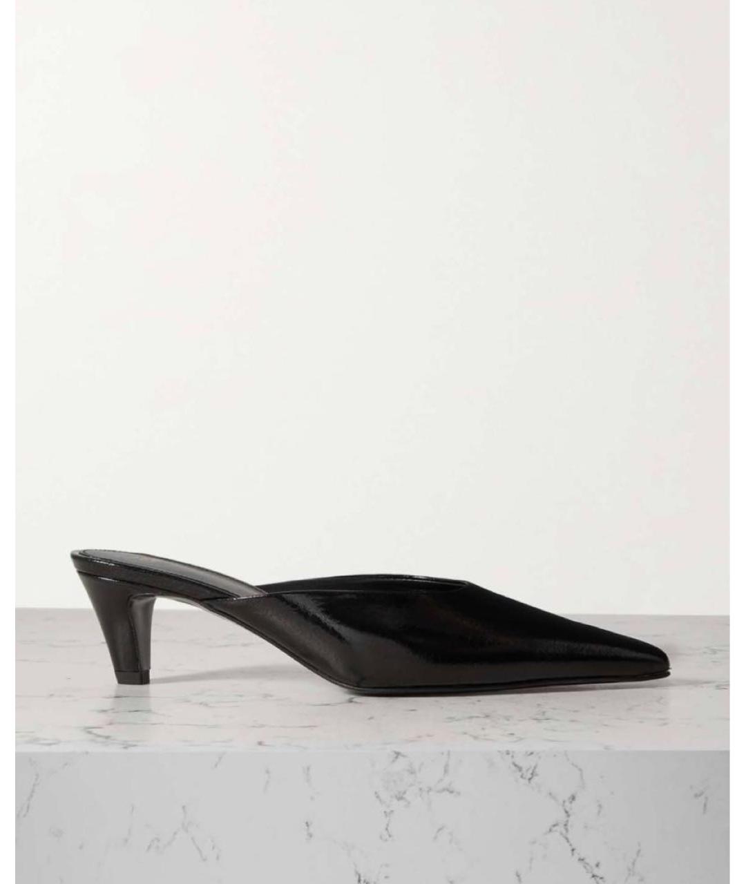 TOTEME Черные мюли из лакированной кожи, фото 5