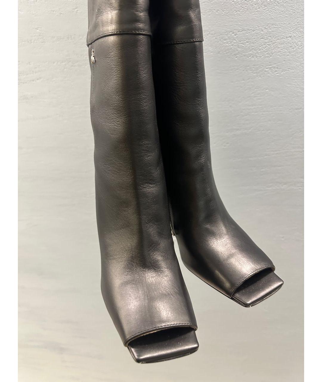 PATRIZIA PEPE Черные кожаные ботфорты, фото 8
