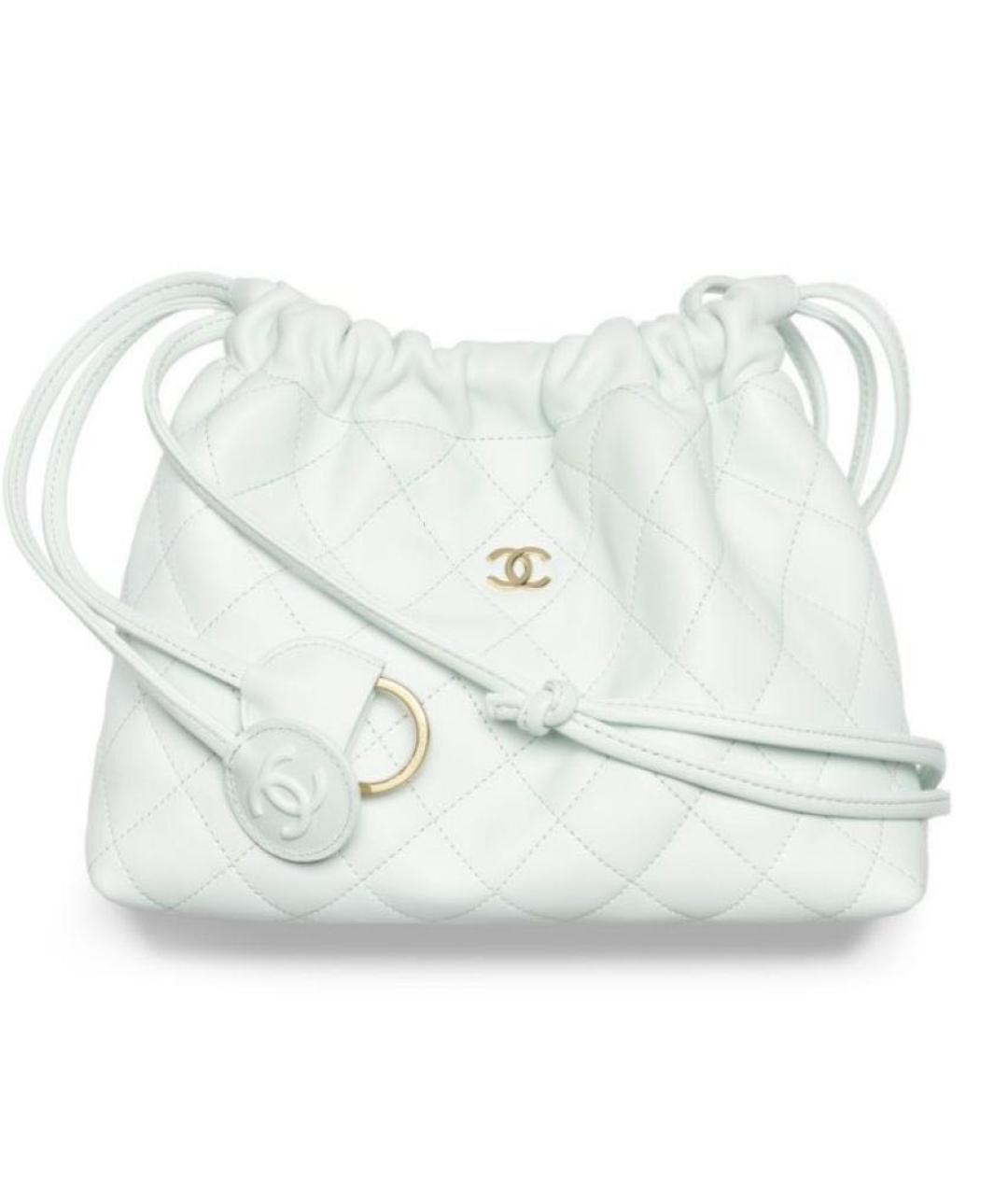 CHANEL Голубая кожаная сумка тоут, фото 5