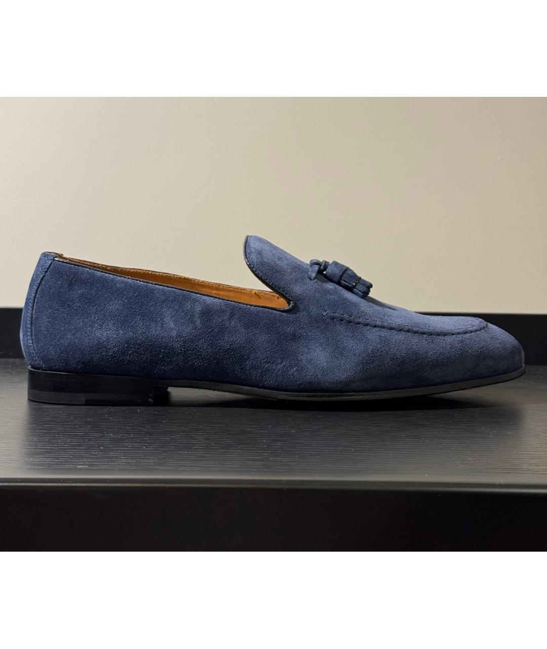 DOUCAL'S Темно-синие замшевые лоферы, фото 10