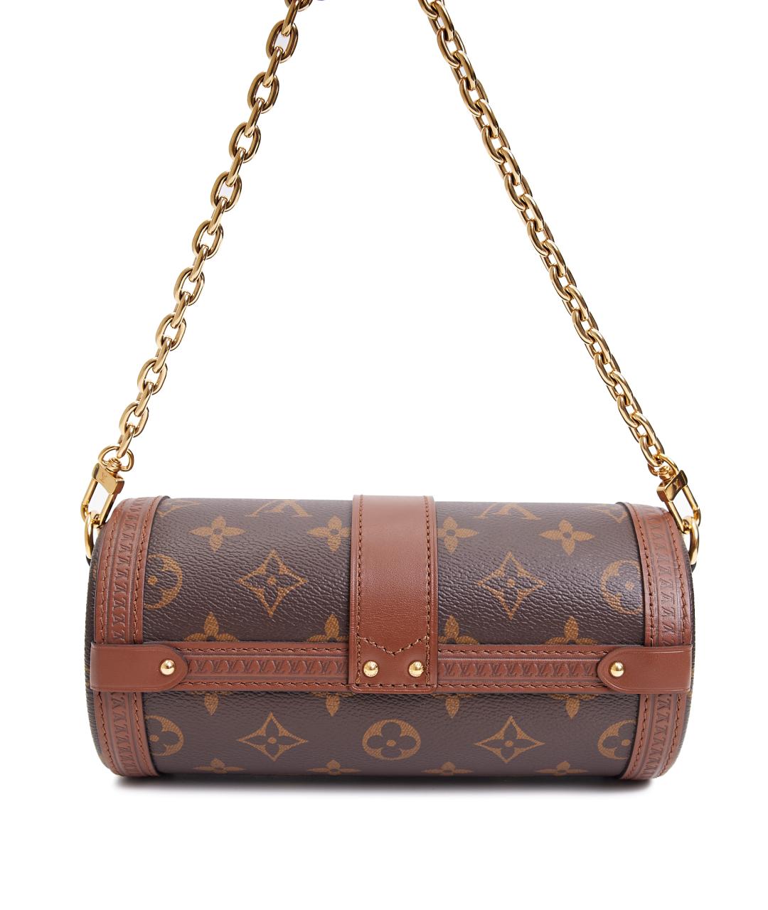 LOUIS VUITTON Коричневая кожаная сумка через плечо, фото 3