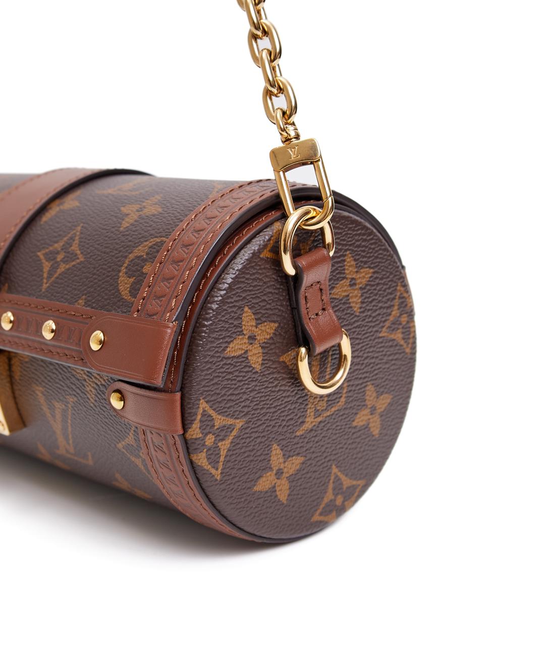 LOUIS VUITTON Коричневая кожаная сумка через плечо, фото 4