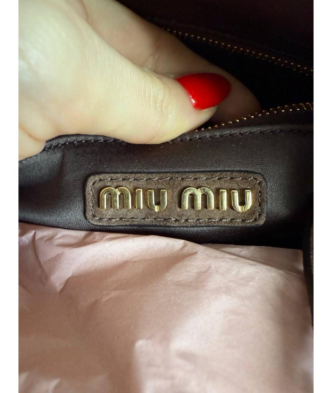 MIU MIU Коричневая замшевая сумка через плечо, фото 7