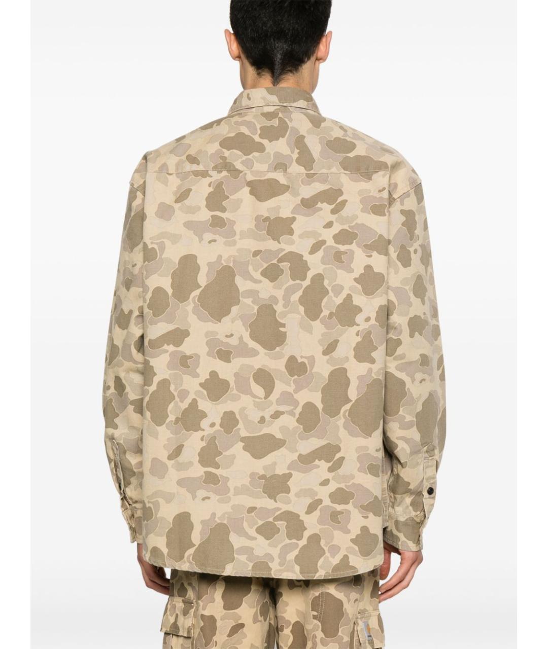 CARHARTT WIP Бежевая хлопковая кэжуал рубашка, фото 3