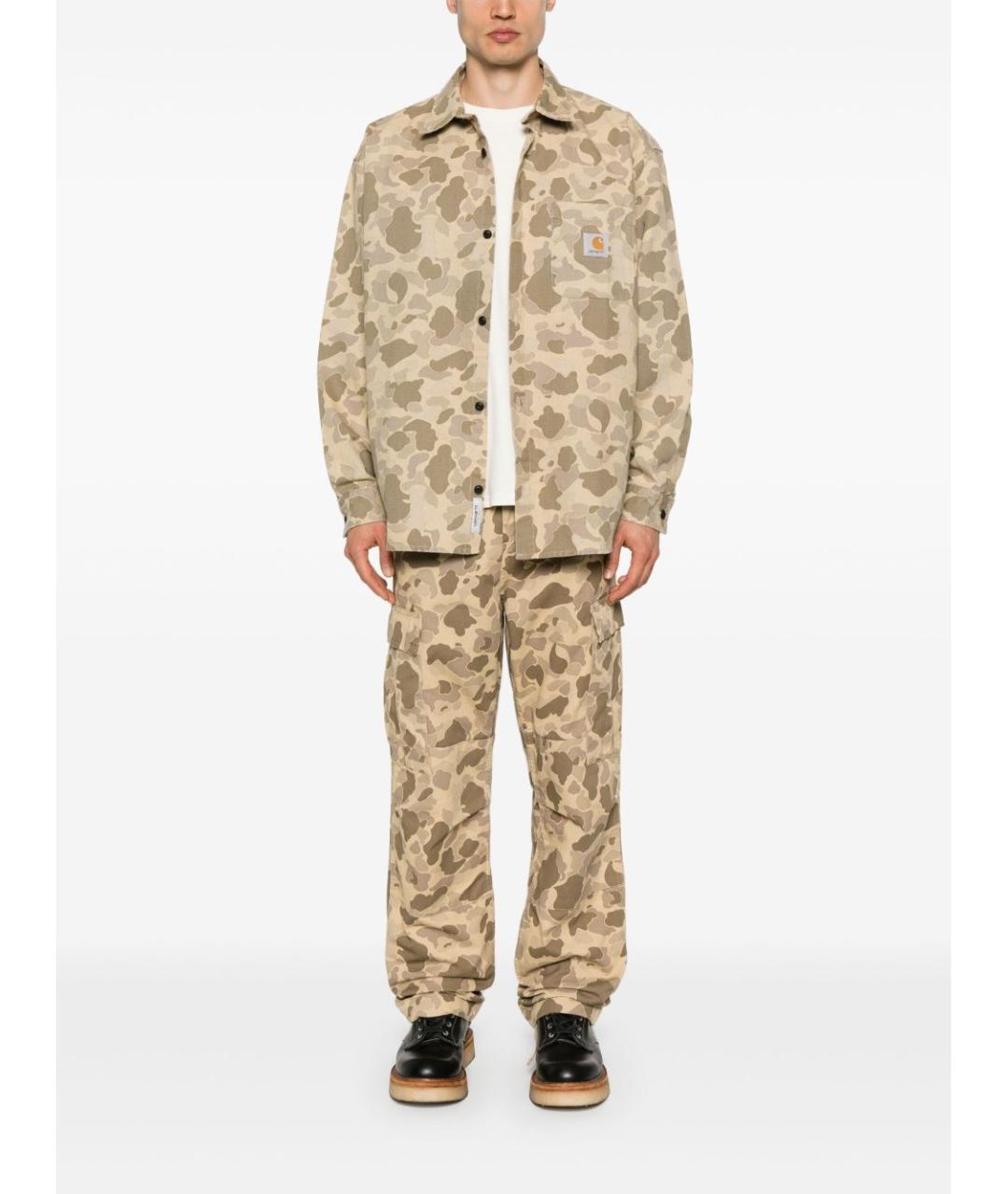 CARHARTT WIP Бежевая хлопковая кэжуал рубашка, фото 5