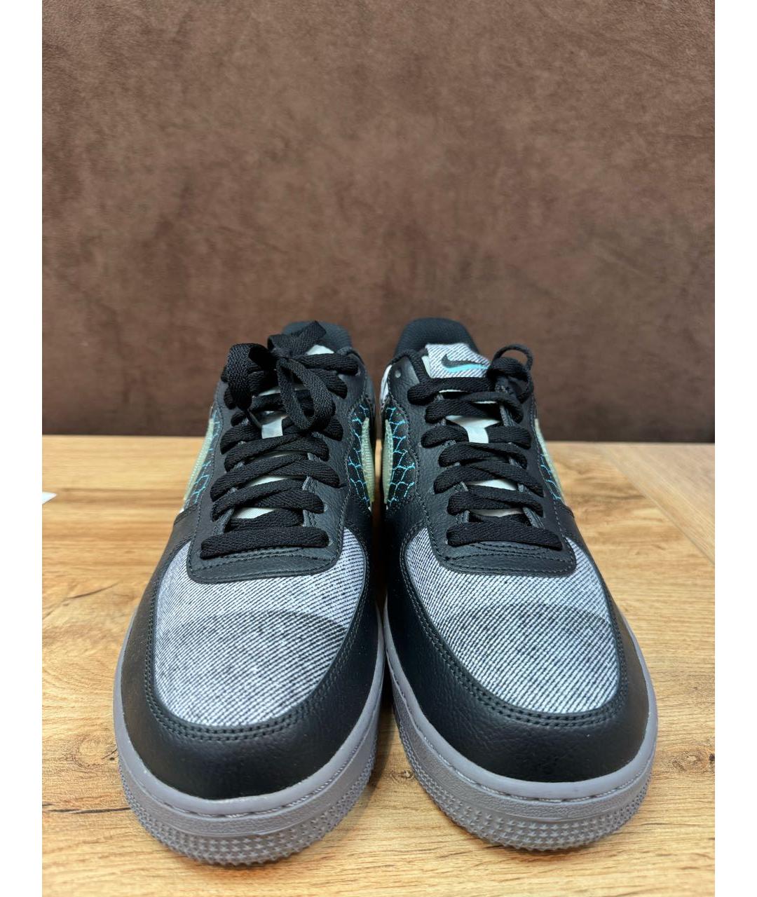 NIKE Антрацитовые низкие кроссовки / кеды из искусственной кожи, фото 2