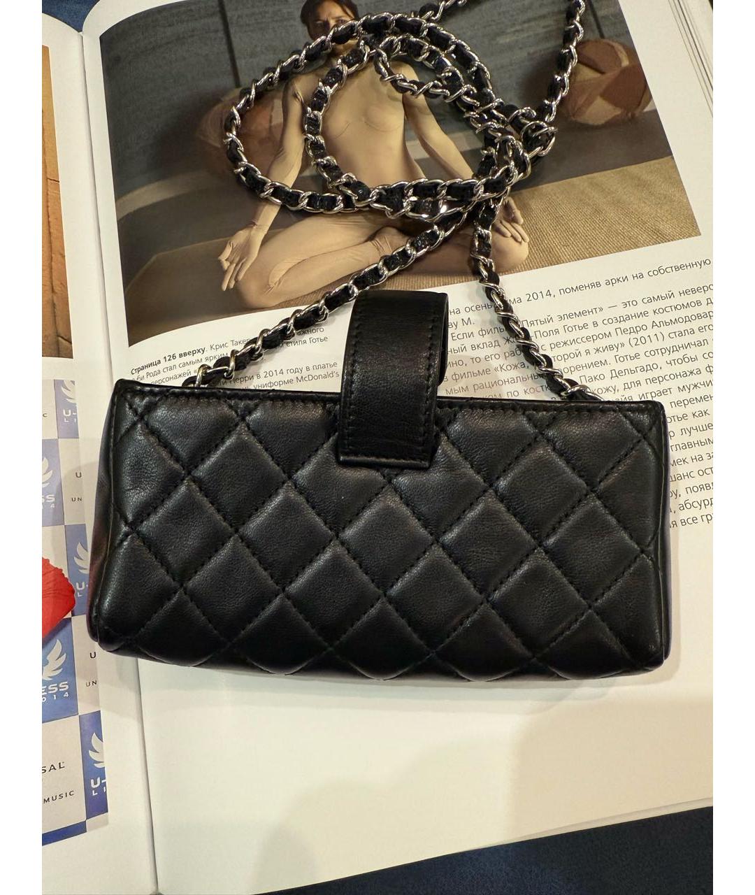 CHANEL Черная кожаная сумка через плечо, фото 3