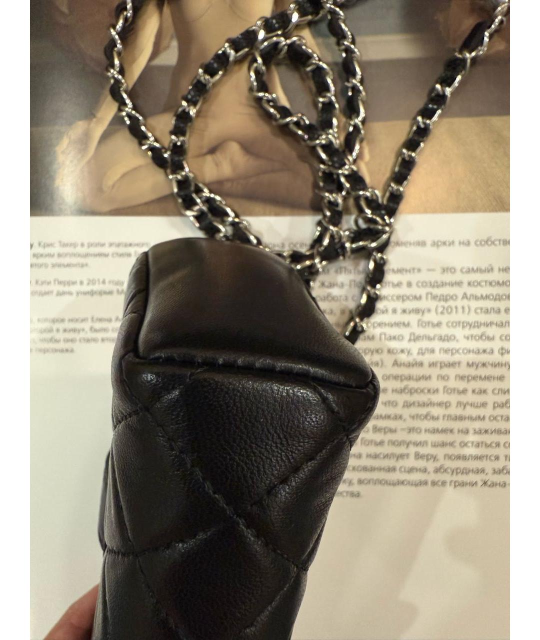 CHANEL Черная кожаная сумка через плечо, фото 2