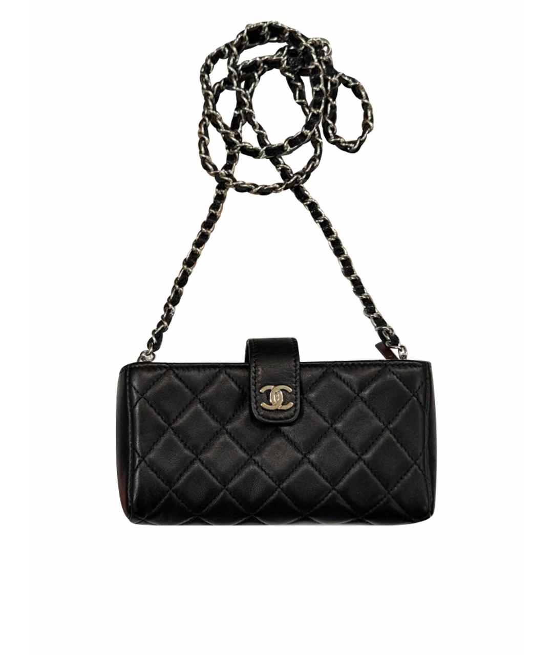 CHANEL Черная кожаная сумка через плечо, фото 1