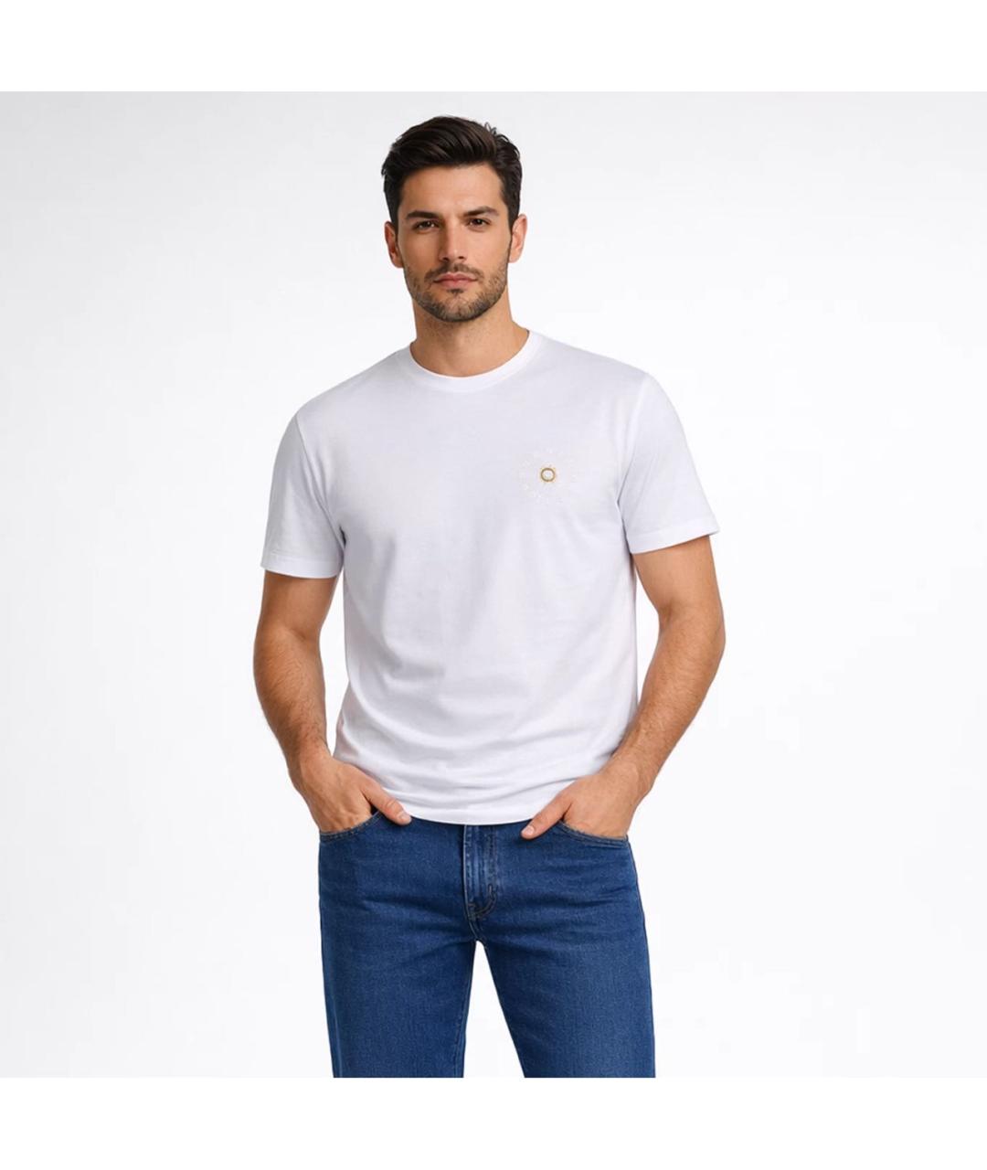 STEFANO RICCI Белая хлопковая футболка, фото 3