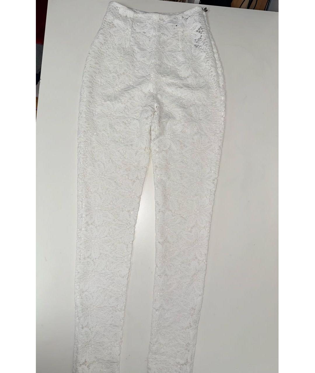 ROTATE Белые кружевные брюки узкие, фото 2