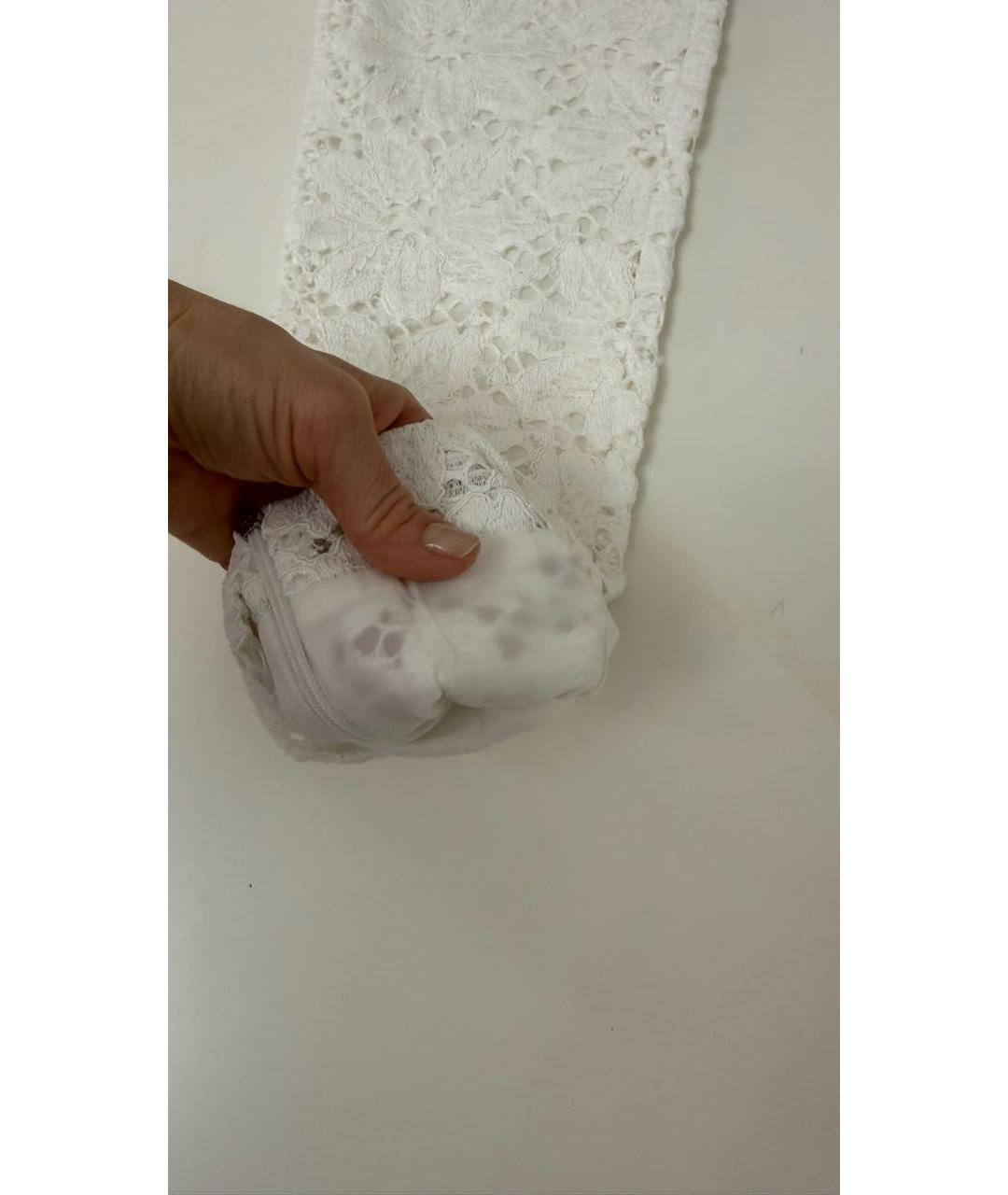 ROTATE Белые кружевные брюки узкие, фото 8