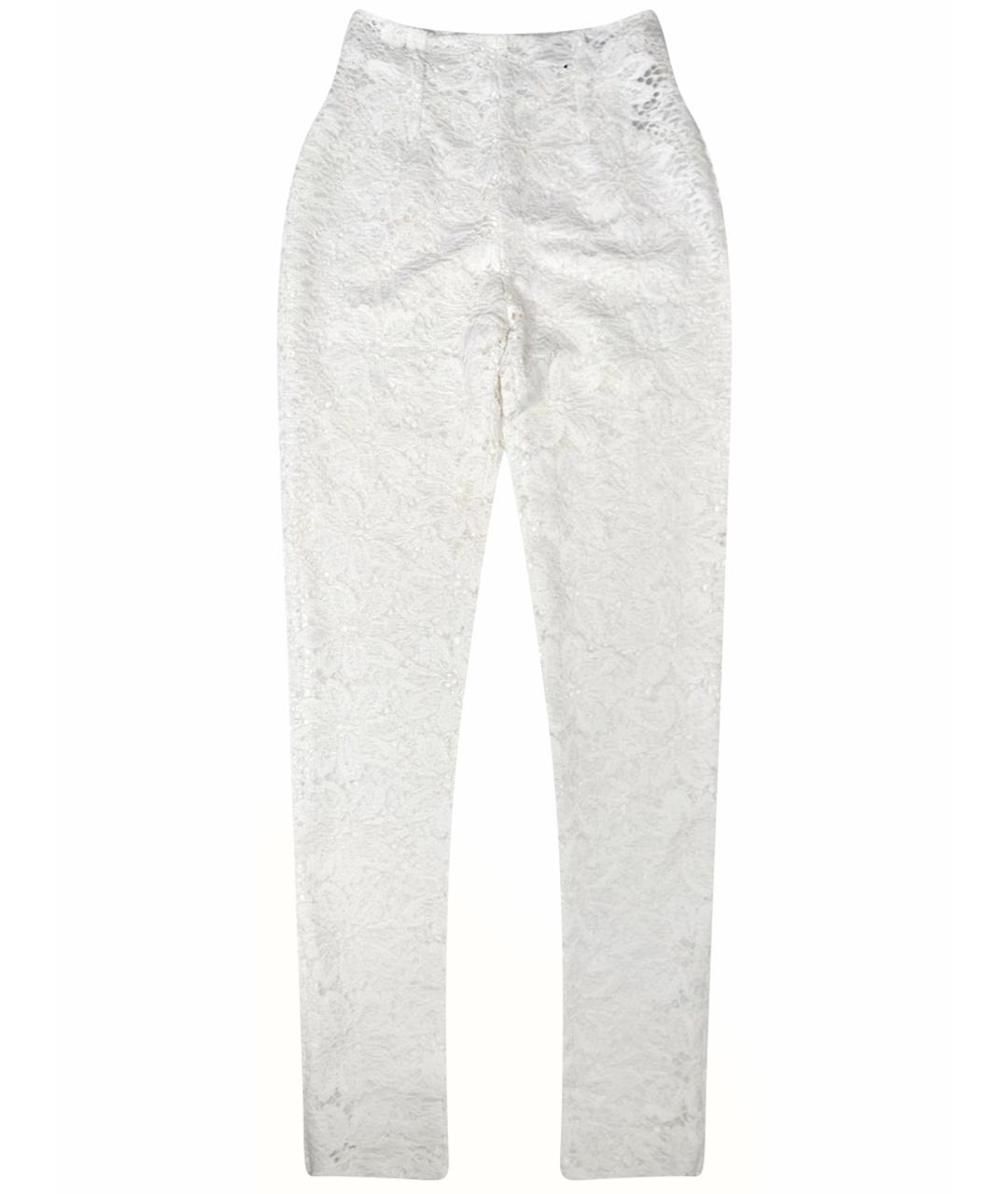 ROTATE Белые кружевные брюки узкие, фото 1