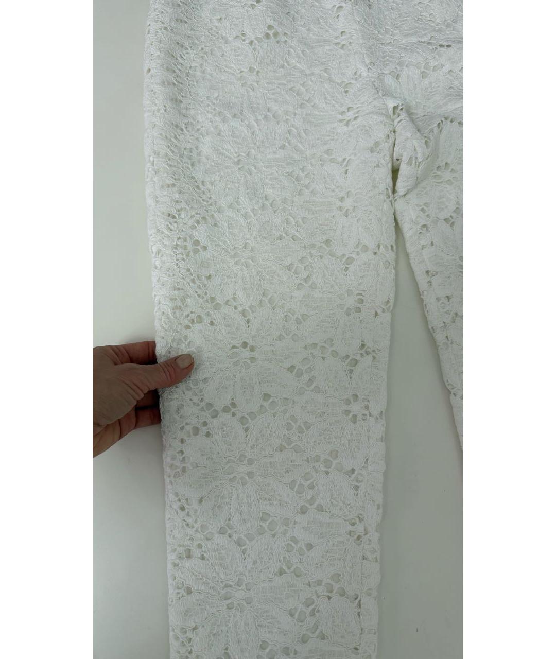 ROTATE Белые кружевные брюки узкие, фото 4