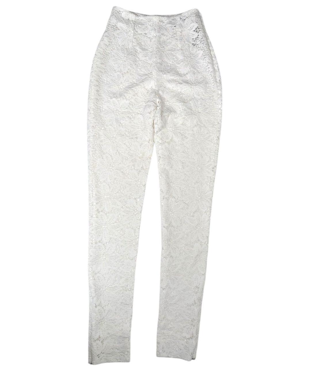ROTATE Белые кружевные брюки узкие, фото 9