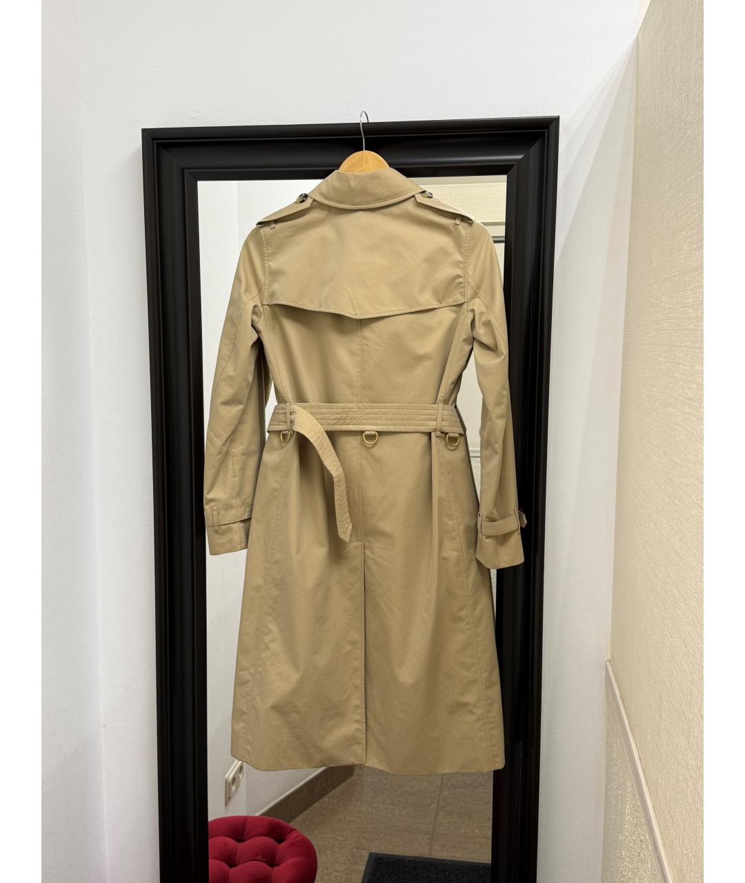 BURBERRY Бежевый хлопковый тренч/плащ, фото 3